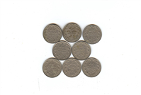 8عدد سکه 5 ریالی اوایل جمهوری سال مختلف 